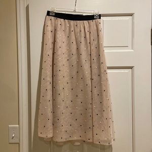 Size 2 tulle polka dot midi skirt